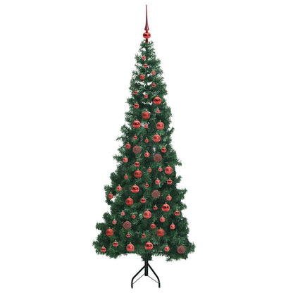 Albero di Natale Artificiale Angolare con 300 LED Verde 180 cm