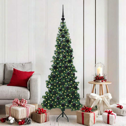 Albero di Natale Artificiale Angolare con 300 LED Verde 180 cm