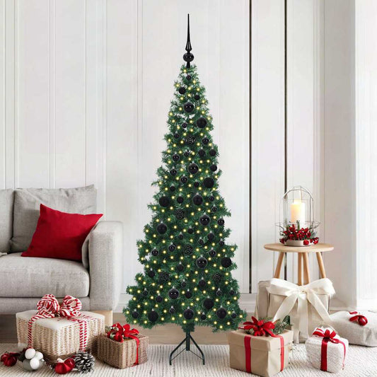 Albero di Natale Artificiale Angolare con 300 LED Verde 180 cm