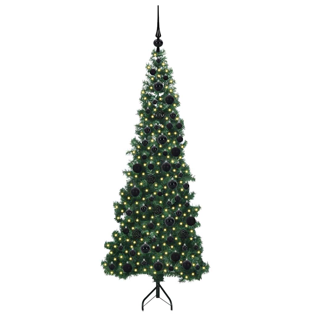 Albero di Natale Artificiale Angolare con 300 LED Verde 180 cm