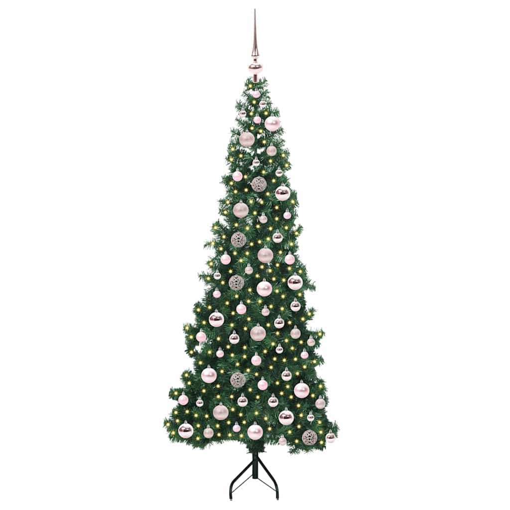 Albero di Natale Artificiale Angolare con 300 LED Verde 180 cm