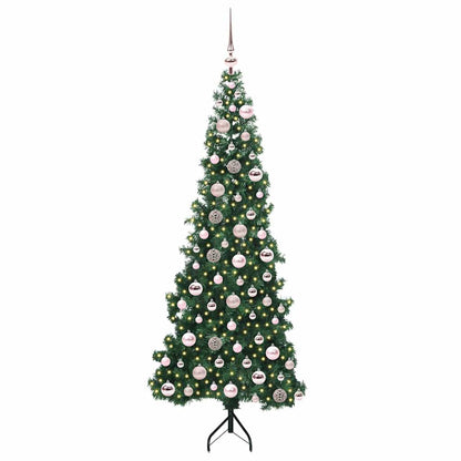 Albero di Natale Artificiale Angolare con 300 LED Verde 180 cm