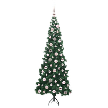 Albero di Natale Artificiale Angolare con 300 LED Verde 180 cm