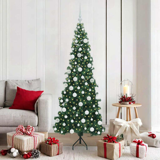 Albero di Natale Artificiale Angolare con 300 LED Verde 180 cm