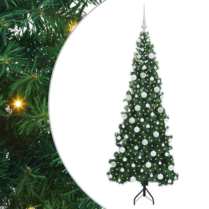 Albero di Natale Artificiale Angolare con 300 LED Verde 180 cm