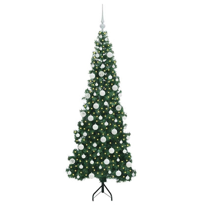 Albero di Natale Artificiale Angolare con 300 LED Verde 180 cm