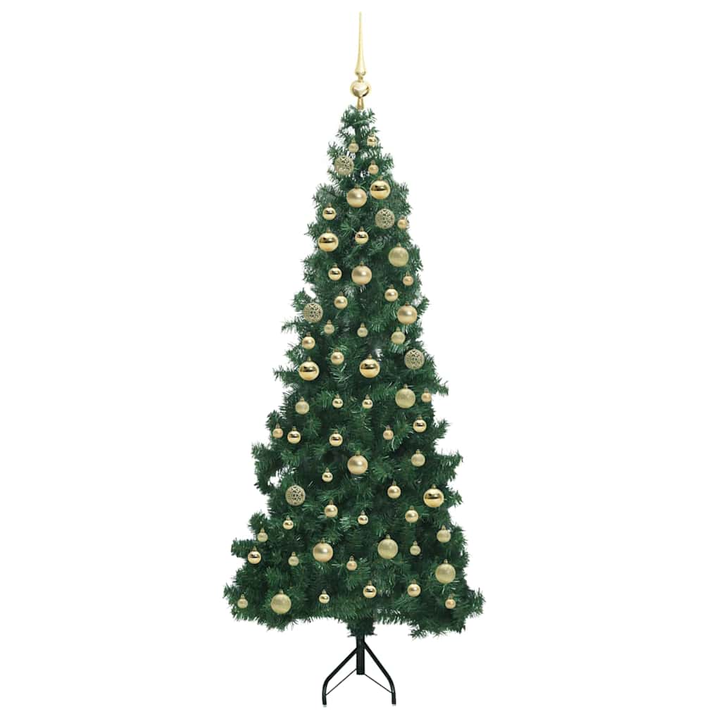 Albero di Natale Artificiale Angolare con 300 LED Verde 180 cm