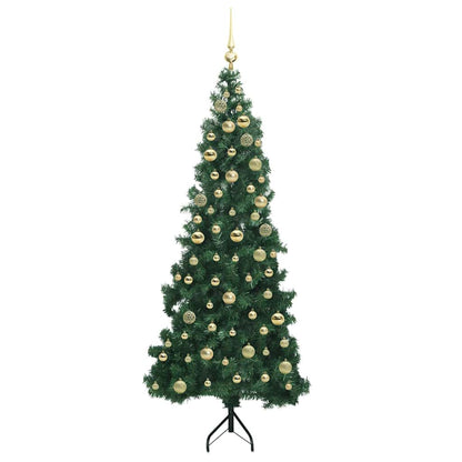Albero di Natale Artificiale Angolare con 300 LED Verde 180 cm