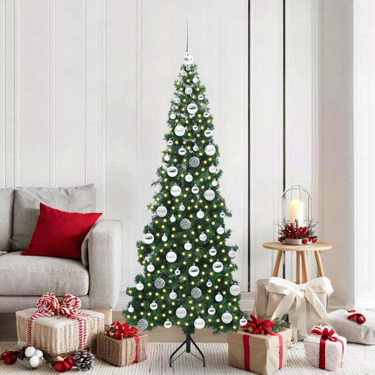 Albero di Natale Artificiale Angolare con 300 LED Verde 180 cm