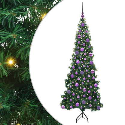 Albero di Natale Artificiale Angolare con 300 LED Verde 180 cm
