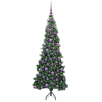 Albero di Natale Artificiale Angolare con 300 LED Verde 180 cm