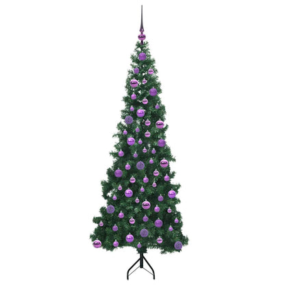 Albero di Natale Artificiale Angolare con 300 LED Verde 180 cm