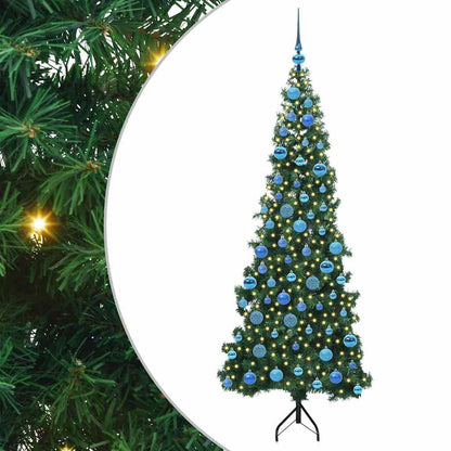 Albero di Natale Artificiale Angolare con 300 LED Verde 180 cm