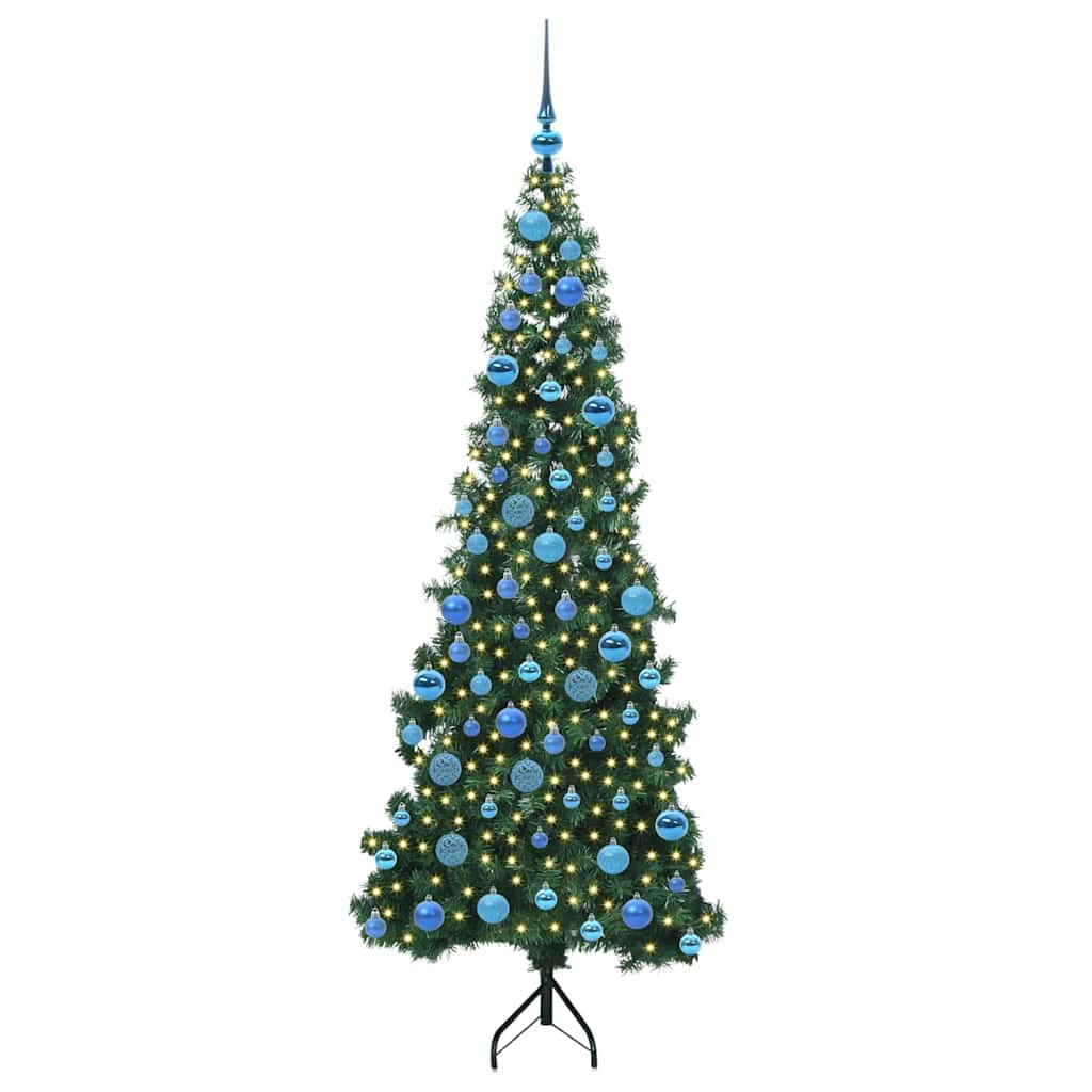Albero di Natale Artificiale Angolare con 300 LED Verde 180 cm