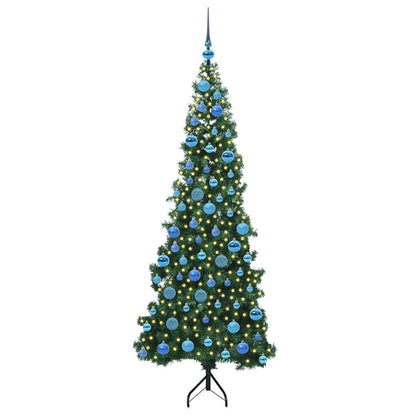 Albero di Natale Artificiale Angolare con 300 LED Verde 180 cm