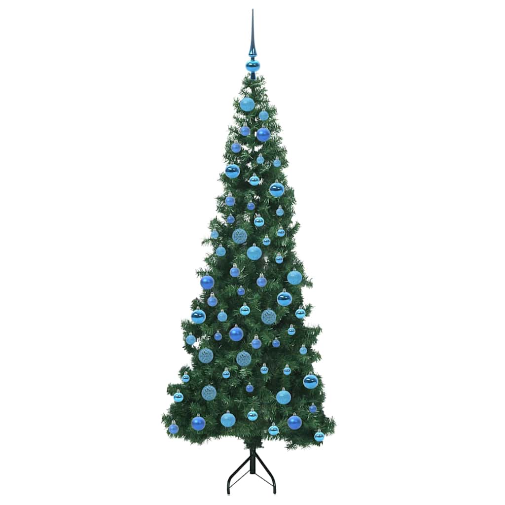 Albero di Natale Artificiale Angolare con 300 LED Verde 180 cm