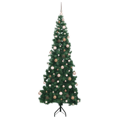 Albero di Natale Artificiale Angolare con 300 LED Verde 210 cm