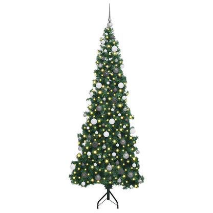 Albero di Natale Artificiale Angolare con 300 LED Verde 210 cm