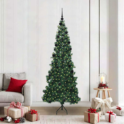 Albero di Natale Artificiale Angolare con 300 LED Verde 210 cm