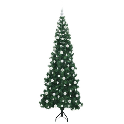 Albero di Natale Artificiale Angolare con 300 LED Verde 210 cm