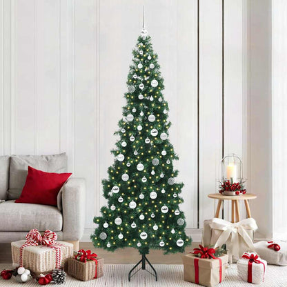 Albero di Natale Artificiale Angolare con 300 LED Verde 210 cm