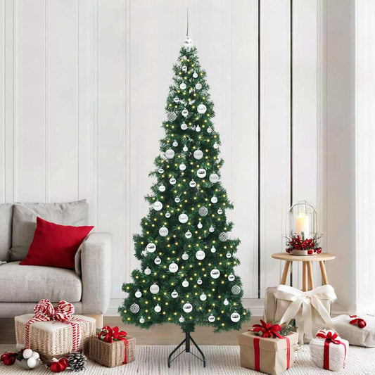 Albero di Natale Artificiale Angolare con 300 LED Verde 210 cm