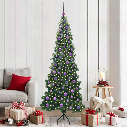 Albero di Natale Artificiale Angolare con 300 LED Verde 210 cm
