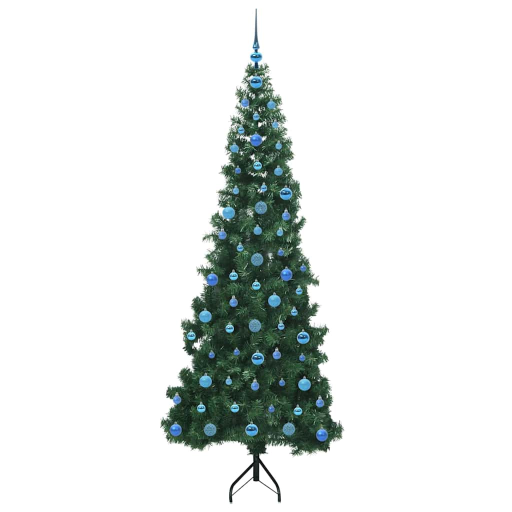 Albero di Natale Artificiale Angolare con 300 LED Verde 210 cm