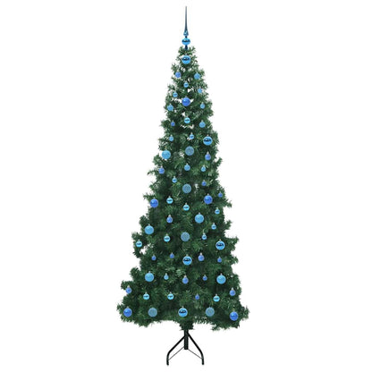 Albero di Natale Artificiale Angolare con 300 LED Verde 210 cm