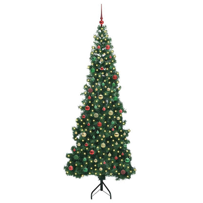 Albero di Natale Artificiale Angolare con 300 LED Verde 210 cm