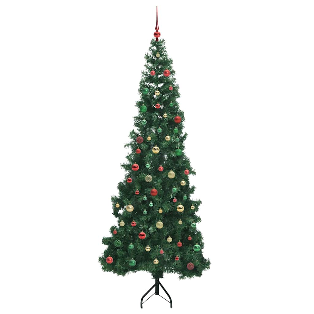 Albero di Natale Artificiale Angolare con 300 LED Verde 210 cm