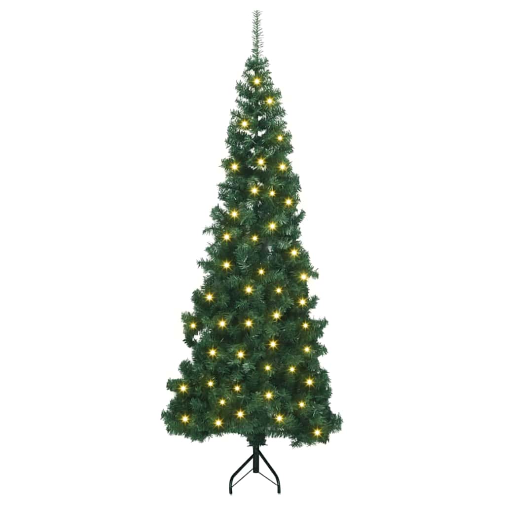 Albero di Natale Artificiale Angolare con 300 LED Verde 240 cm