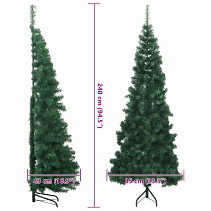 Albero di Natale Artificiale Angolare con 300 LED Verde 240 cm