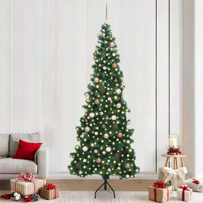 Albero di Natale Artificiale Angolare con 300 LED Verde 240 cm