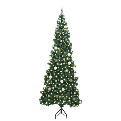 Albero di Natale Artificiale Angolare con 300 LED Verde 240 cm
