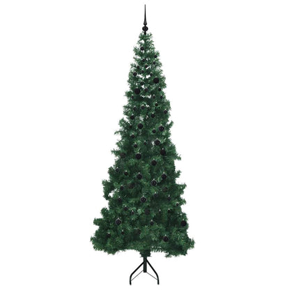 Albero di Natale Artificiale Angolare con 300 LED Verde 240 cm