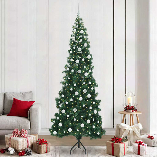 Albero di Natale Artificiale Angolare con 300 LED Verde 240 cm
