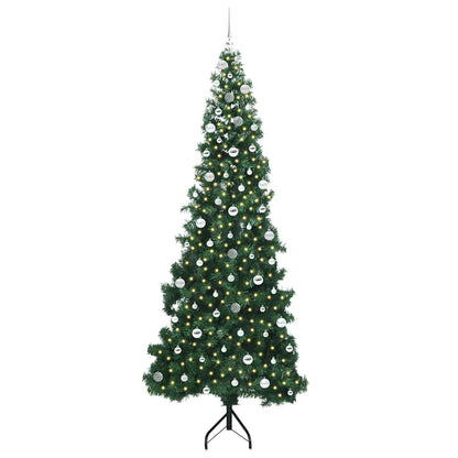 Albero di Natale Artificiale Angolare con 300 LED Verde 240 cm