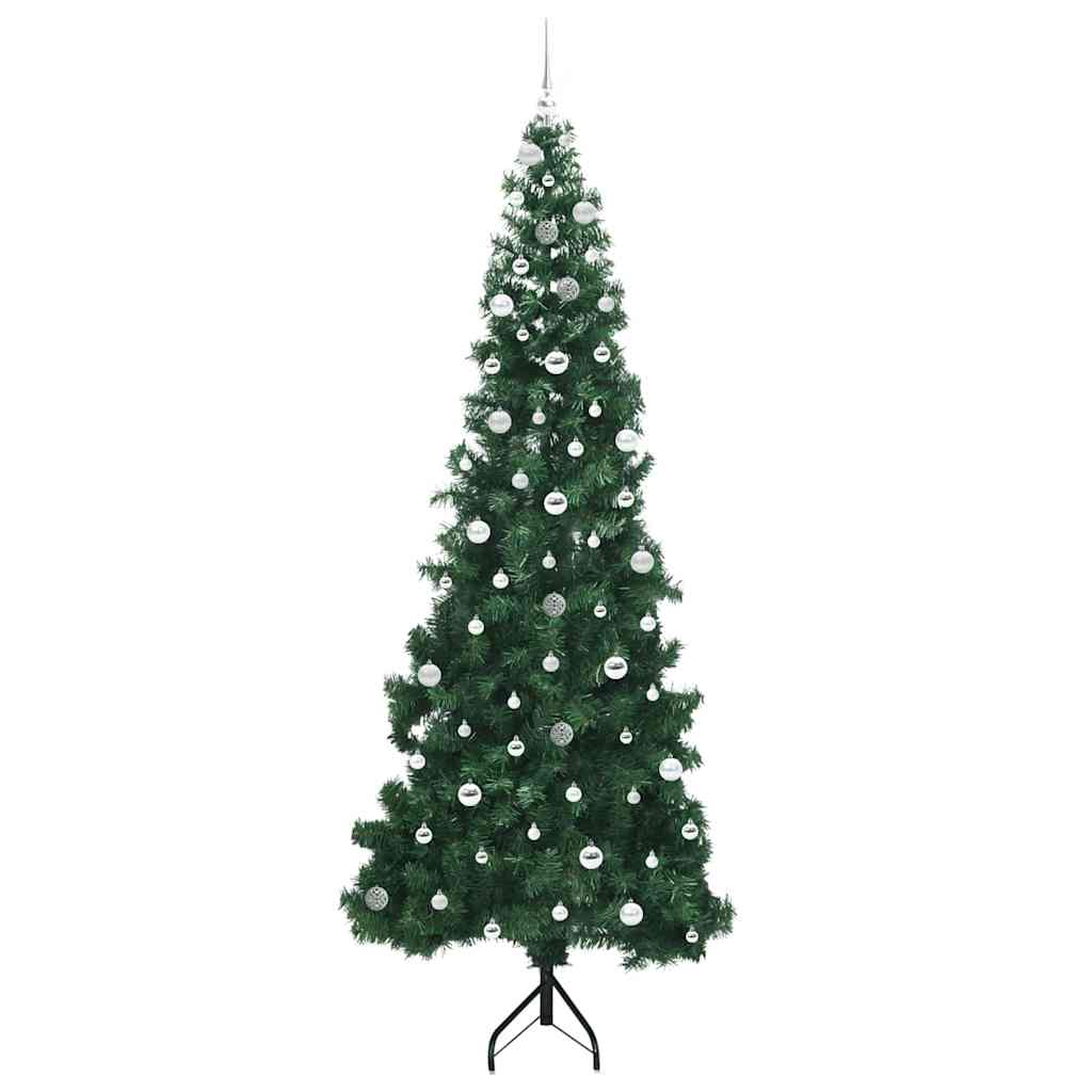 Albero di Natale Artificiale Angolare con 300 LED Verde 240 cm