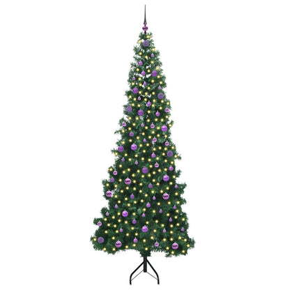 Albero di Natale Artificiale Angolare con 300 LED Verde 240 cm