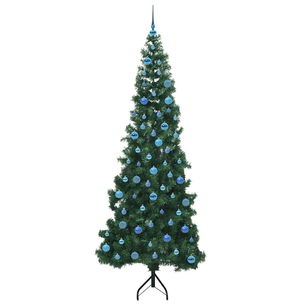 Albero di Natale Artificiale Angolare con 300 LED Verde 240 cm