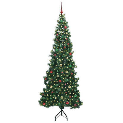 Albero di Natale Artificiale Angolare con 300 LED Verde 240 cm