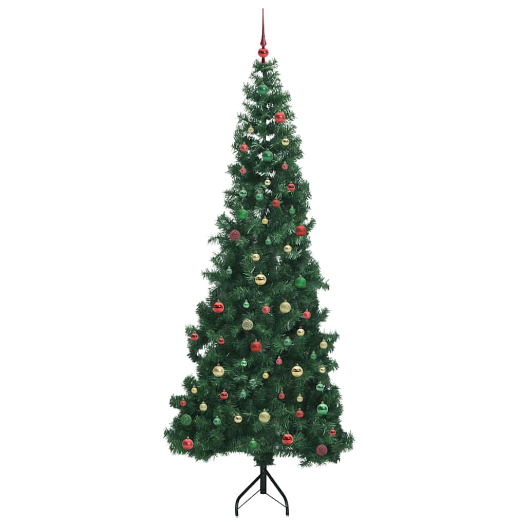 Albero di Natale Artificiale Angolare con 300 LED Verde 240 cm