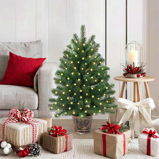 Albero di Natale artificiale con 150 LED Verde 95 cm PE e PVC