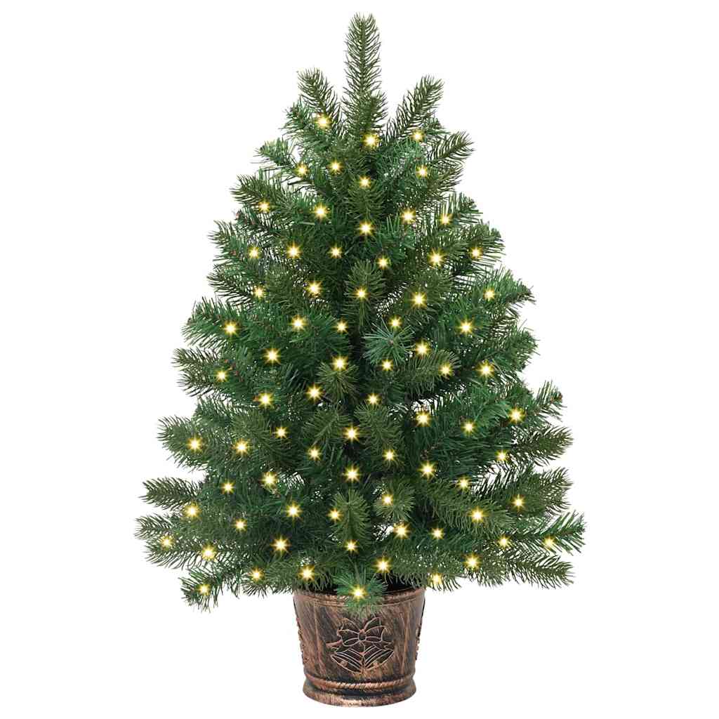 Albero di Natale artificiale con 150 LED Verde 95 cm PE e PVC