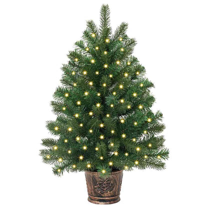 Albero di Natale artificiale con 150 LED Verde 95 cm PE e PVC