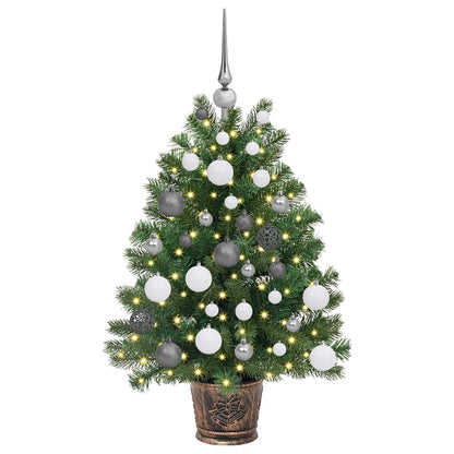 Albero di Natale artificiale con 150 LED Verde 95 cm PE e PVC