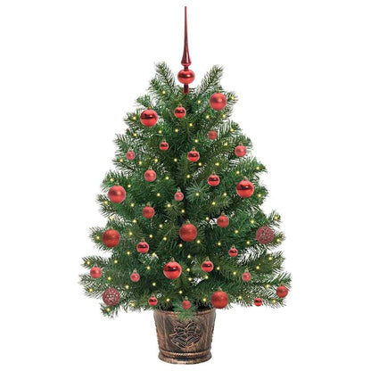 Albero di Natale artificiale con 150 LED Verde 95 cm PE e PVC