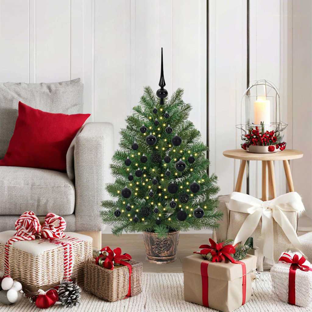 Albero di Natale artificiale con 150 LED Verde 95 cm PE e PVC