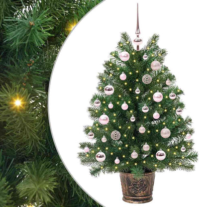 Albero di Natale artificiale con 150 LED Verde 95 cm PE e PVC